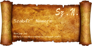 Szabó Nemere névjegykártya
